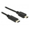 DeLOCK - USB kabel - USB-C (M) do mini-USB Type B (M) - USB 2.0 - 500 mA - 50 cm - černá 83335