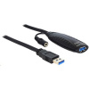 Delock Aktívny predlžovací kábel USB 3.0 AM-AF 10 m čierny (83415)