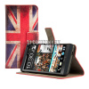 Kožený obal HTC One M7 – Wallet UK Flag