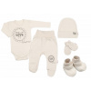 Baby Nellys Súpravička do pôrodnice 5D Made with love béžová, cappuccino Baby Nellys Veľ. 56