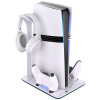 FIXED Multifunctional Stand pre PS5 (Pro/Slim) s vetrákmi a nabíjaním pre 2× DualSense B & W FIXPS5PS-MCS-BW