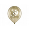 Balóny Party Deco Glossy k 80. narodeninám 30 cm zlaté 6 kusov