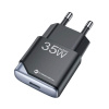 Rychlý nabíjecí adaptér Forcell F-Energy Ultra Slim GaN III 35 W - černý (Ultratenká rychlonabíječka Forcell F-Energy Ultra Slim GaN III USB-C PD QC4.0 35 W - černá, moderní nabíjecí adaptér s GaN tec