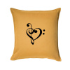 Husľový kľúč srdce - Vankúš 50x50 - 50x50 - Vrátane výplne ( Zlatožltá )