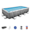 Bestway Bazén Bestway® Power Steel™, 56996, kartušová filtrácia, rebrík, dávkovač, plachta, 488x244x122 cm
