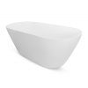 BESCO MOYA MATT 170 x 70cm vaňa voľne stojaca oválna, s chrómovým sifónom, liaty mramor, biela matná, #WMMB-170-M