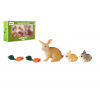 Teddies Králik/Králiček 3ks plast s doplnkami v krabičke 16x9,5x4cm