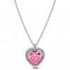 PANDORA náhrdelník Žiarivé halo ružové srdce 394414C01