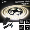 LEDprodukt 2m SMD2835 120LED/m IP65 vodeodolný neutrálna b. - KOMPLETNÁ SADA