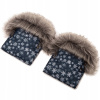 Mufka Rukavice na Kočík Zateplené s Kožušinkou - Vzor Snehové Vločky