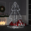 vidaXL Vianočný stromček, kužeľ, 200 LED, dovnútra aj von 98x150 cm - Biela - 11386-153111