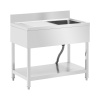 Drezový stôl - 1 misa - nehrdzavejúca oceľ - 100 x 60 x 97 cm - Royal Catering RCGS-1B100D6