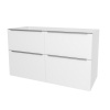 Mereo Mailo, kúpeľňová skrinka 121 cm, chróm madlo, Multidecor, Biela vysoký lesk perlička CN593SBIEL