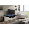Cama Meble Tv stolík EVORA BLACK čierny mat/čierny vysoký lesk drevo 194 cm x 46 cm x 35 cm