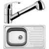 Set Sinks (dřez Classic 760 V 0,5 mm, matný + baterie Legenda S Chrom - lesklý) CL7605VLESCL