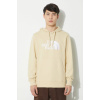Bavlnená mikina The North Face M Light Drew Peak Pullover Hoodie pánska, béžová farba, s kapucňou, s potlačou, NF00A0TE8D61