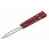 Vega Böker Plus 01BO712 Balisong Trainer tréningový nôž 10,3 cm, červená, G10