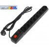 19'' napája.panel ACAR S8/3m 8x220V Black+prep.ochr.10A 9608
