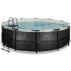 Bazén s pieskovou filtráciou Black Leather pool Exit Toys kruhový oceľová konštrukcia 450*122 cm čierny od 6 rokov