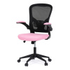 Autronic KA-V317 PINK - Kancelárska stolička, čierny plast, ružová látka, sklápacie podrúčky, kolieska pre tvrdé podlahy