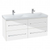 Villeroy & Boch Avento Umývadlová skrinka, 118x51x45 cm, 4 zásuvky, Crystal White A89300B4
