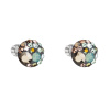 Strieborné náušnice pecka s kryštálmi Swarovski mix farieb okrúhle 31336.4 chameleón