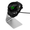 kwmobile Charging Station kompatibilní s Garmin vivoactive 6 / vivoactive 5 / Forerunner 55 / 255 / 255 Music - Charger Dock Metal stojánek with Cable - černá / stříbrná