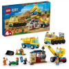 LEGO® City: Stavebné nákladné vozidlá a guľový žeriav na demolácie 60391