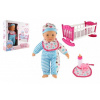 Teddies miminko 38 cm měkké tělo s dudlíkem s kolébkou