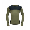 Devold Merino 190 LAUPAREN tričko dlouhý rukáv - pánské - černé/zelené Velikost: XL