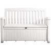 KETER PATIO BENCH biela (253818) - plastová záhradná lavička s úložným priestorom