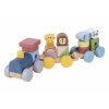TOOKY TOY Drevený vláčik s blokmi zvieratiek Montessori puzzle
