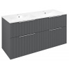 Sapho CIRASA STRIP umývadlová skrinka s dvojitým umývadlom 121x66x46cm, carina CR121-4141S-21