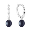 Gaura Pearls Stříbrné náušnice s černou perlou Giuliana, stříbro 925/1000 SK24223EL/B Stříbrná Černá