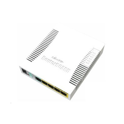 MikroTik RouterBOARD CSS106-1G-4P-1S (RB260GSP), TF470 CPU,nastavitelný switch, 5x LAN, 1xSFP slot, PoE OUT, vč. SwOS