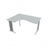 Hobis Pracovný stôl Flex, ergo, pravý, 160x75,5x120 (60x80) cm, sivá/kov