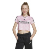 adidas House of Tiro Colors of Football Crop T-Shirt Juniors Pink/White 7-8 Years