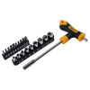 FESTA® Sada Šroubovák T s bity a hlavicemi 21 ks CrV 1/4“, rukojeť PP/TPR 18420