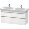 DURAVIT DuraStyle závesná skrinka pod dvojumývadlo, 2 zásuvky, 1150 x 453 x 610 mm, biela vysoký lesk, DS648602222