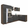 Yorki 340 rohový kuchynský nábytok s korpusom z duba york, antracitová predná strana s hodvábnym leskom