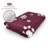DRYBED Premium Vet Bed bordový s bielymi labkami 150 x 100 cm