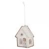 Clayre & Eef Závesná dekorácia zasnežená perníková chalúpka Frosted Ginger - 9*1*10 cm - Clayre & Eef