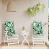 vidaXL Vankúše na vysoké stoličky 2 ks vzor listov látka - Zelená - 159923-167221