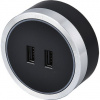 Viking zásuvkový modul A50, 2x USB-A, stříbrno-černá VA50SB