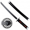 Mini Katana Drevená Čepeľ Tanjiro Kamado So Stojanom - Replika Demon Slayer