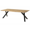 Bighome - Jedálenský stôl mango 260x100x76 prírodný lak / epoxidová čierna, rozšírené X-nohy antracit matný EPOXY
