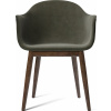 Stolička Harbour čalúnená na tmavých dubových nohách 81 cm zelená