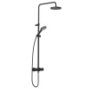 Sprchová súprava KLUDI DIVE s termostatom, priemer 20 cm, 3 trysky, čierna, 6907939-00