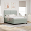 Box Spring Bed s matrací & LED světlem sv. šedá 160x200 cm samet Světle šedá 3343928