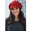 Kamea Červená dámska elegantná čiapka na zimu so šiltom baretka Kamea Lorena, Veľkosť uni, Farba červená